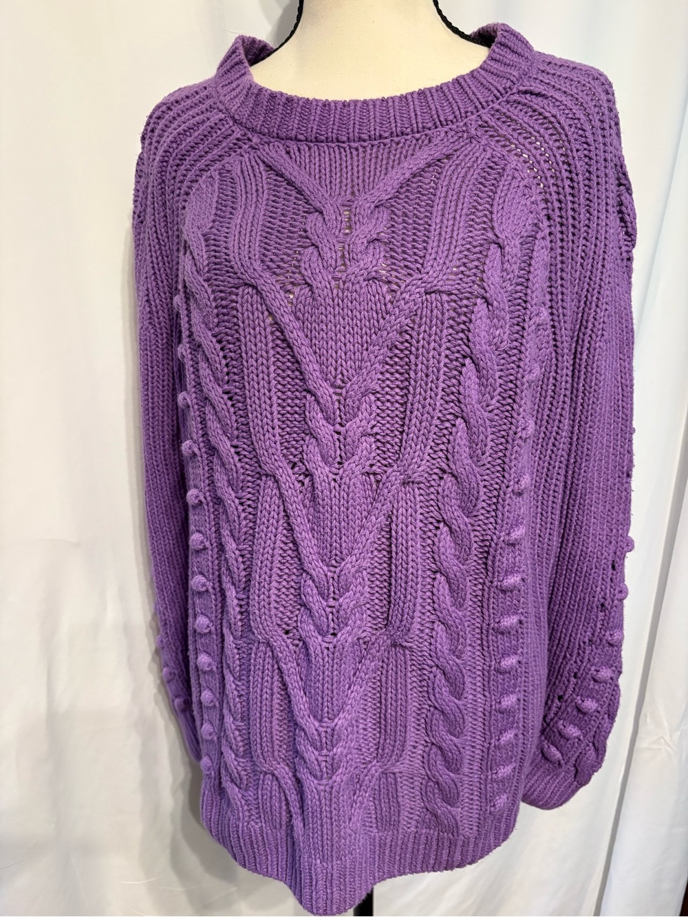 Lane Bryant Lavender Cable Knit Crewneck Lavender Sweater Size 18/20